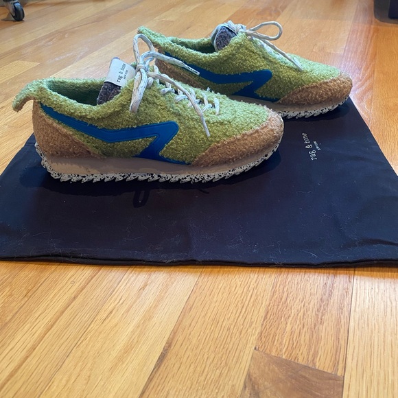 Rag & Bone Green Boucle Sneakers - Picture 2 of 9